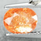 RARE NATURAL OVAL COLORFUL HEMATITE ORNAGE ILLUSION CONFETTI SUNSTONE 1.41 CT.