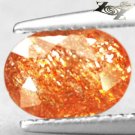 RARE NATURAL OVAL STARDUST HEMATITE ORANGE ILLUSION CONFETTI SUNSTONE 1.48 CT.