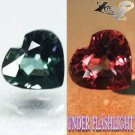 VVS 1 RARE NATURAL HEART BLUEISH GREEN NANDAGALA COLOR CHANGE GARNET 0.65 CT.