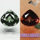 RARE FLAWLESS NATURAL PEAR RICH GREEN NANDAGALA COLOR CHANGE GARNET 0.75 CT.