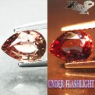 RARE FLAWLESS FULL FIRE NATURAL PEAR PEACH ORANGE COLOR CHANGE GARNET 1.46 CT.