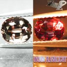 RARE VVS 1 FULL FIRE NATURAL OVAL PURPLE ORANGE COLOR CHANGE GARNET 1.16 CT.GEM