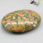 15.43 CT.NATURAL OVAL GREEN RED BLACK STREAKS UNITED STATES UNAKITE LOOSE GEM