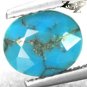 RARE COLOR NATURAL OVAL BLACK SPIDER WEB HARD RICH BLUE TURQUOISE 1.32 CT.