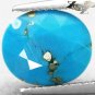 4.66 CT.RARE NATURAL OVAL GOLDEN PYRITE MATRIX HARD CYAN BLUE TURQUOISE GEM
