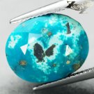 11.63 CT.BIG RARE NATURAL OVAL GOLDEN PYRITE MATRIX CYAN BLUE ISRAEL TURQUOISE