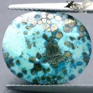12.9 CT.ULTIMATE RARE NATURAL OVAL FULL PYRITE TURQUOISE