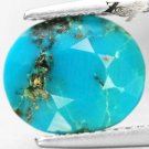 3.39 CT.RARE GRADE NATURAL OVAL GOLDEN PYRITE MATRIX VEIN CYAN BLUE TURQUOISE