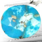 4.39 CT.RARE GRADE NATURAL OVAL GOLDEN PYRITE MATRIX HARD CYAN BLUE TURQUOISE