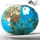 6.31 CT.RARE NATURAL OVAL GOLDEN PYRITE MATRIX HARD CYAN BLUE TURQUOISE GEM
