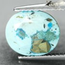 4.62 CT.RARE NATURAL OVALGOLDEN PYRITE MATRIX CYAN BLUE ISRAEL TURQUOISE GEMS