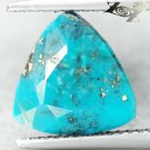 4.07 CT.RARE NATURAL TRILLION GOLDEN PYRITE MATRIX HARD CYAN BLUE TURQUOISE