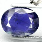 4.84 CT.NATURAL OVAL RICH HARD VIOLET BLUE BIAXIAL TANZANIA CORDIERITE IOLITE
