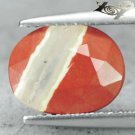 2.92 CT.RARE STRANGE NATURAL OVAL CLEAR CRYSTAL THROUGH ORANGE RED JASPER GEM