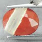 2.92 CT.RARE STRANGE NATURAL OVAL CLEAR CRYSTAL THROUGH ORANGE RED JASPER GEM