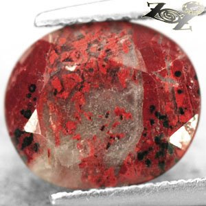 4 CT.NATURAL OVAL BROWN RED BLACK CRYSTAL WHITE AFRICA RAINBOW JAPSER GEMSTONE