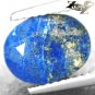 2.84 CT.RARE NATURAL OVAL GOLDEN PYRITE HALF RICH AZURE BLUE LAPIS LAZULI GEMS