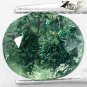 2.51 Ct.Natural Oval 8*9.5 mm. Green Dendrite Whole Crystal White Moss Agate Gem