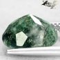 2.51 Ct.Natural Oval 8*9.5 mm. Green Dendrite Whole Crystal White Moss Agate Gem
