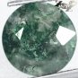 3.02 Ct.Natural Round 10 mm. Green Dendritic inside Crystal white Moss Agate Gem