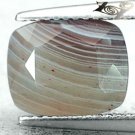 3.34 CT.Natural Cushion 9*10.5 mm. Banded Brown Milky White Gray Vein Sardonyx
