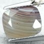 3.34 CT.Natural Cushion 9*10.5 mm. Banded Brown Milky White Gray Vein Sardonyx