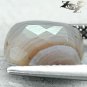 3.34 CT.Natural Cushion 9*10.5 mm. Banded Brown Milky White Gray Vein Sardonyx