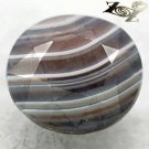 3.05 CT.Natural Oval 8.5*9 mm. Milky White Honey Brown Layers Zebra Sardonyx Gem