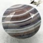 3.05 CT.Natural Oval 8.5*9 mm. Milky White Honey Brown Layers Zebra Sardonyx Gem
