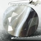 5.13 CT.Natural Oval 10*11.5 mm. Milky White Honey Brown Layers Zebra Sardonyx