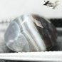 5.13 CT.Natural Oval 10*11.5 mm. Milky White Honey Brown Layers Zebra Sardonyx