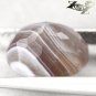 3.27 CT.Natural Oval 9*10 mm. Banded Red Brown Gray Clear Africa Zebra Sardonyx