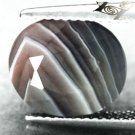 5.39 CT.Natural Oval 10*12 mm. Milky White Honey Brown Layers Zebra Sardonyx Gem