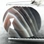 5.39 CT.Natural Oval 10*12 mm. Milky White Honey Brown Layers Zebra Sardonyx Gem