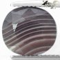 5.73 CT.Natural Oval 10*11 mm. Milky White Honey Brown Layers Zebra Sardonyx Gem