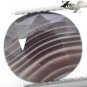5.73 CT.Natural Oval 10*11 mm. Milky White Honey Brown Layers Zebra Sardonyx Gem