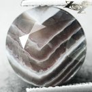 4.99 CT.Natural Round 10.5 mm. Milky White Honey Brown Layers Zebra Sardonyx Gem