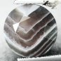 4.99 CT.Natural Round 10.5 mm. Milky White Honey Brown Layers Zebra Sardonyx Gem