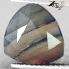 3.74 CT.Unusual Natural Trillion 10.5mm. Black Plants Honey Brown Layer Sardonyx