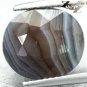 5.1 CT.Natural Oval 10.5*12 mm. Milky White Honey Brown Layers Zebra Sardonyx