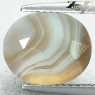 5.56 CT.Natural Oval 9.5*11 mm. Honey Brown White Layers Clear Zebra Sardonyx