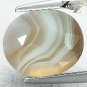 5.56 CT.Natural Oval 9.5*11 mm. Honey Brown White Layers Clear Zebra Sardonyx