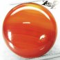 17.25 CT.Natural Round Cabochon 20 mm. Banded Orange Red Yellow Africa Carnelian