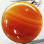 17.04 CT.Natural Round 22 mm. Intense Yellow Orange Layers Clear Sardonyx Gems