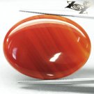27.8 CT.Natural Oval 22*30 mm. Yellow Orange Red Layers Clear Sardonyx Agate Gem
