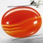 10.87 CT.Natural Oval 15*20 mm. Intense Banded Sunset Red Orange Africa Carnelian Sardonyx