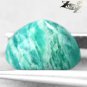 2.46 CT.Natural Oval 7*9 mm. White Streaks Intense Aqua Blue Green Amazonite 天河