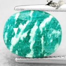 4.86 CT.Natural Oval 9.5*12 mm. White Streaks Intense Aqua Green Amazonite 天河