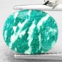 4.86 CT.Natural Oval 9.5*12 mm. White Streaks Intense Aqua Green Amazonite 天河