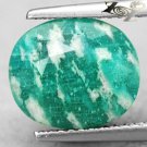 5.05 CT.Natural Oval 10*11 mm White Streaks Intense Aqua Blue Green Amazonite 天河